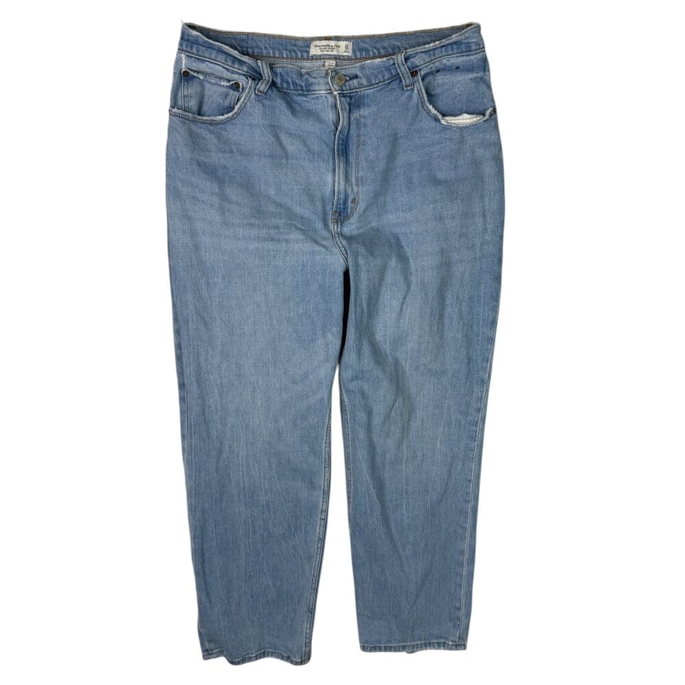 Abercrombie A&F Ankle Straight Jeans Ultra High Rise Curve Love FLAW Size 33 16R